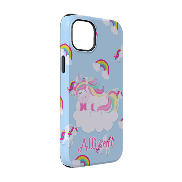 Custom Rainbows and Unicorns iPhone Case - Rubber Lined - iPhone 14 Pro (Personalized)