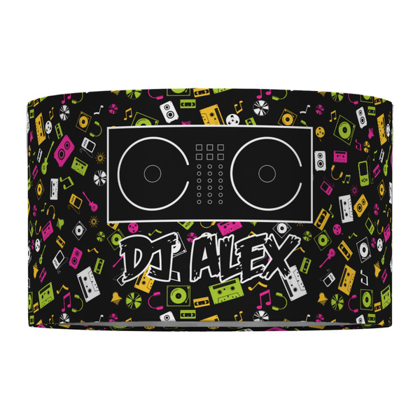 DJ Music Master 12" Drum Lampshade - FRONT (Fabric)