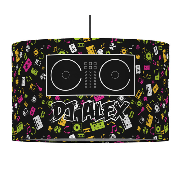 Custom DJ Music Master 12" Drum Pendant Lamp - Fabric (Personalized)