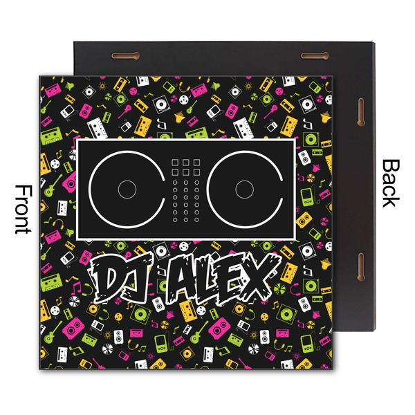 DJ Music Master 12x12 Wood Print - Front & Back View