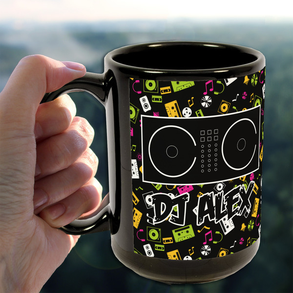 Music DJ Master 15oz. Black Mug - LIFESTYLE