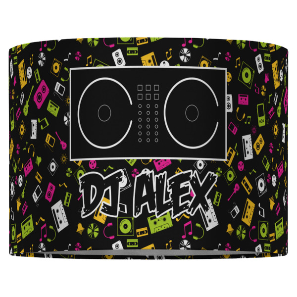 DJ Music Master 16" Drum Lampshade - FRONT (Fabric)
