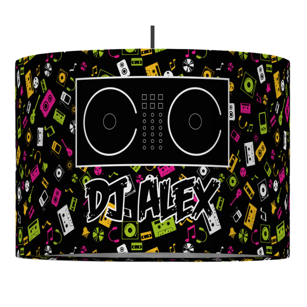 Custom DJ Music Master 16" Drum Pendant Lamp - Fabric (Personalized)