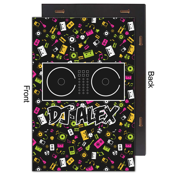 DJ Music Master 20x30 Wood Print - Front & Back View