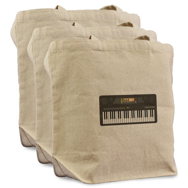 DJ Music Master 3 Reusable Cotton Grocery Bags - Front View