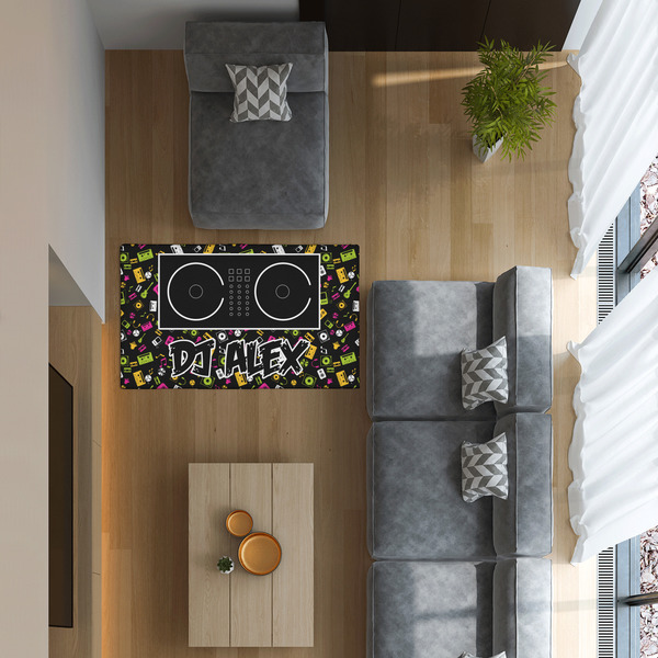DJ Music Master 3'x5' Indoor Area Rugs - IN CONTEXT