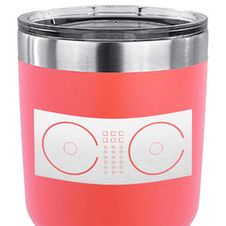 DJ Music Master 30 oz Stainless Steel Tumbler - Coral - Single Sided