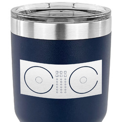 DJ Music Master 30 oz Stainless Steel Tumbler - Navy - Double Sided (Personalized)