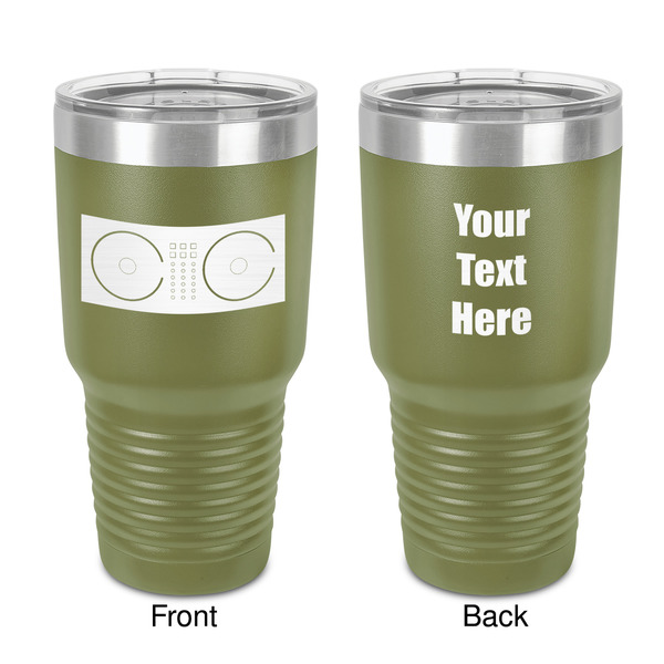 Custom DJ Music Master 30 oz Stainless Steel Tumbler - Olive - Double-Sided (Personalized)