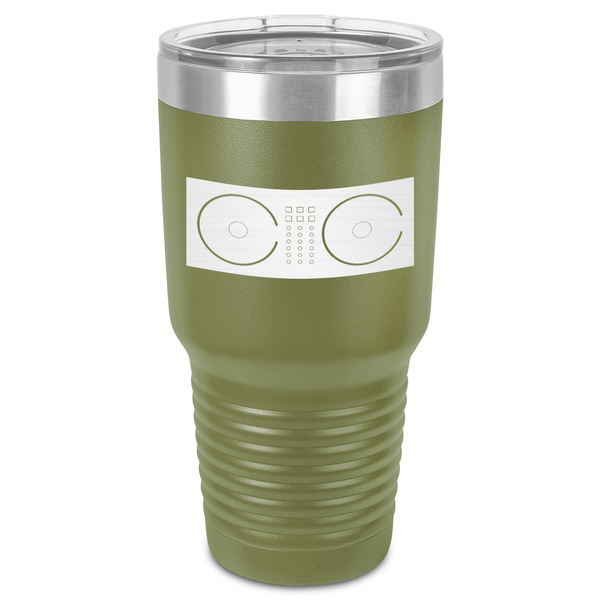 Custom DJ Music Master 30 oz Stainless Steel Tumbler - Olive - Single-Sided