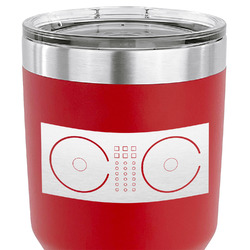 DJ Music Master 30 oz Stainless Steel Tumbler - Red - Single Sided