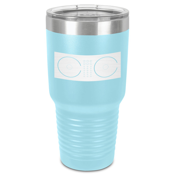 DJ Music Master 30 oz Stainless Steel Ringneck Tumbler - Teal - Front