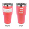 DJ Music Master 30 oz Stainless Steel Ringneck Tumblers - Coral - Double Sided - APPROVAL