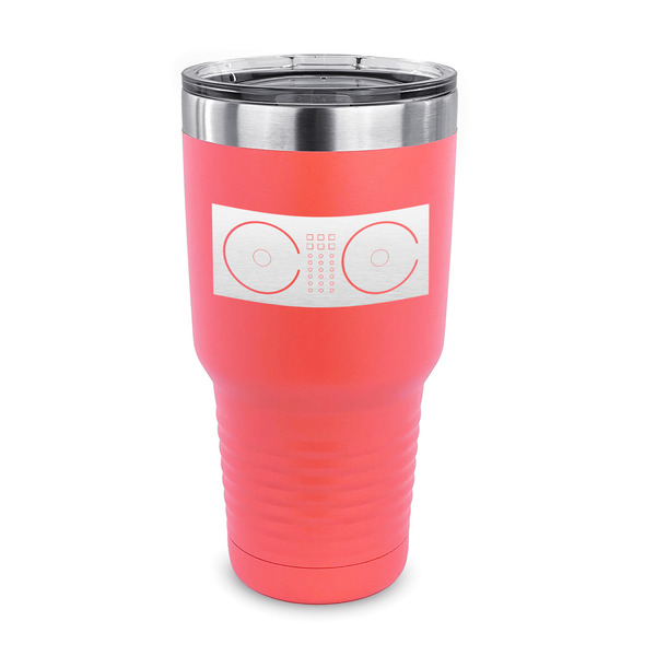 Custom DJ Music Master 30 oz Stainless Steel Tumbler - Coral - Single Sided