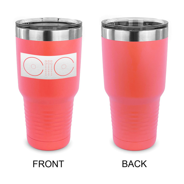 DJ Music Master 30 oz Stainless Steel Ringneck Tumblers - Coral - Single Sided - APPROVAL