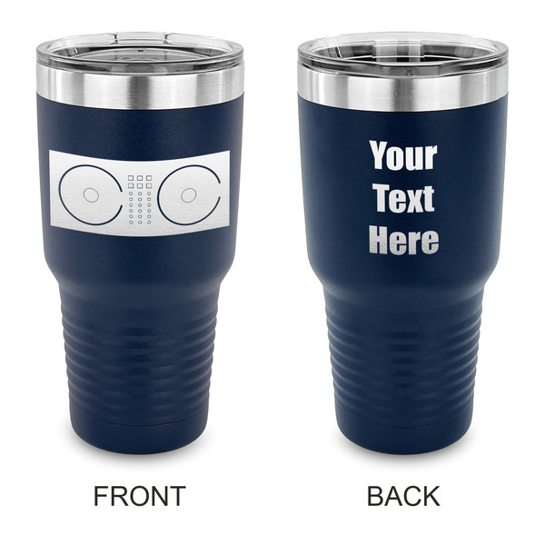 Custom DJ Music Master 30 oz Stainless Steel Tumbler - Navy - Double Sided (Personalized)