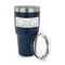 DJ Music Master 30 oz Stainless Steel Ringneck Tumblers - Navy - LID OFF