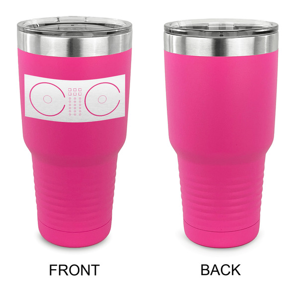DJ Music Master 30 oz Stainless Steel Ringneck Tumblers - Pink - Single Sided - APPROVAL