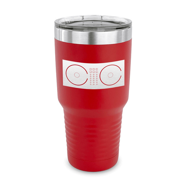 Custom DJ Music Master 30 oz Stainless Steel Tumbler - Red - Single Sided