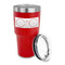 DJ Music Master 30 oz Stainless Steel Ringneck Tumblers - Red - LID OFF