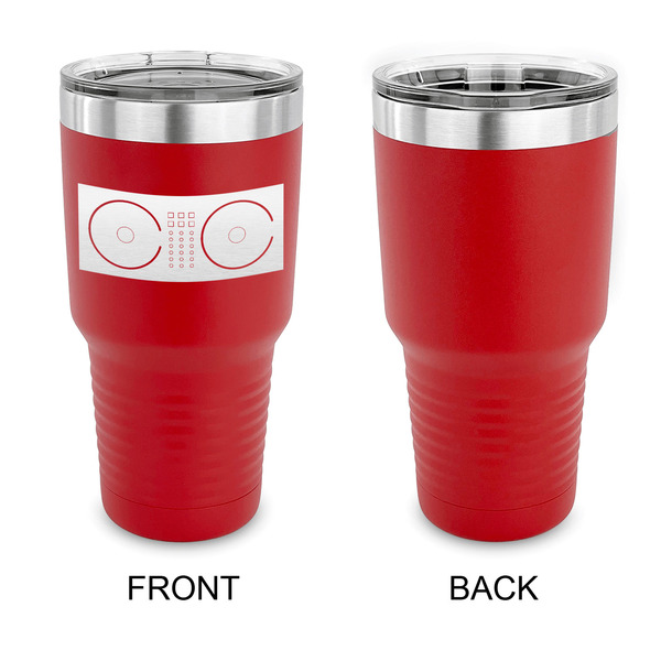 DJ Music Master 30 oz Stainless Steel Ringneck Tumblers - Red - Single Sided - APPROVAL