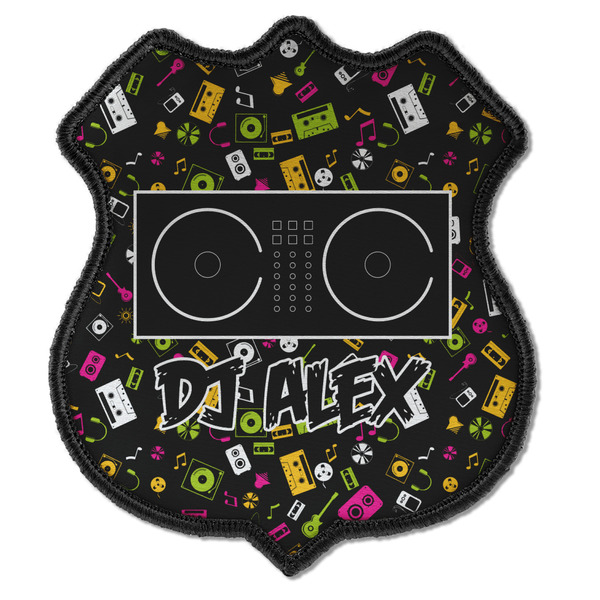 Custom Music DJ Master Iron On Shield Patch C w/ Name or Text
