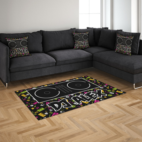 DJ Music Master 4'x6' Indoor Area Rugs - IN CONTEXT
