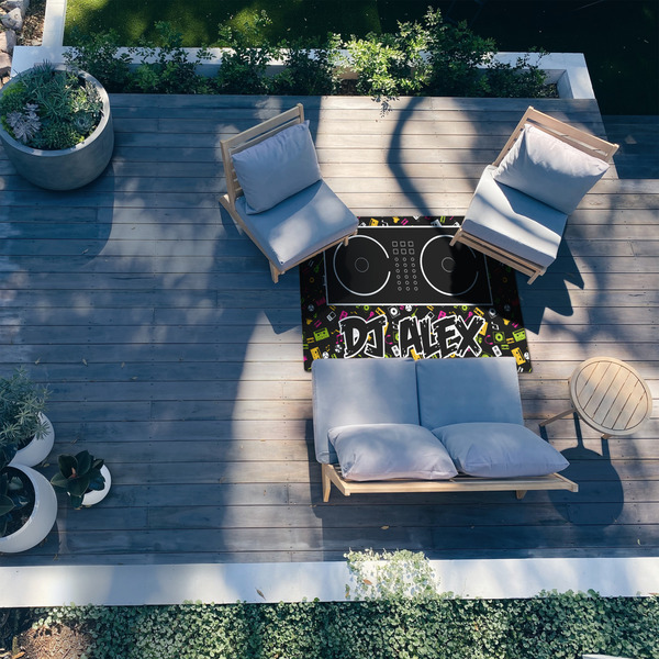 DJ Music Master 4'x6' Patio Rug - In context