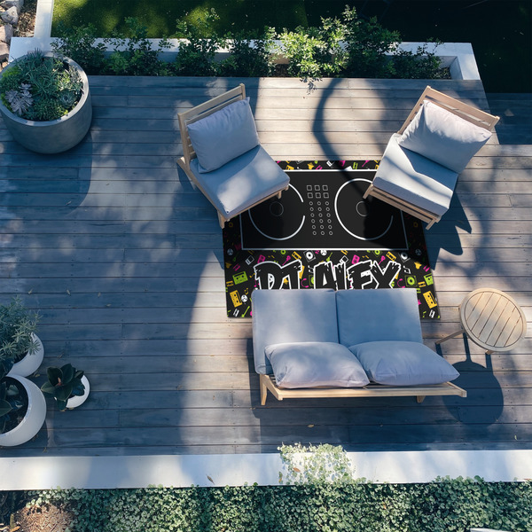 DJ Music Master 5'x7' Patio Rug - In context