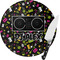 Music DJ Master Round Glass Cutting Board - Small (Personalized)