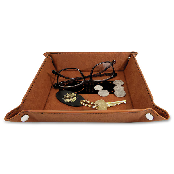 DJ Music Master 9" x 9" Leatherette Snap Up Tray - STYLED
