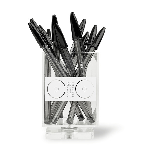 DJ Music Master Acrylic Pencil Holder - FRONT
