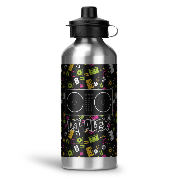 Custom Music DJ Master Water Bottle - Aluminum - 20 oz - Silver (Personalized)