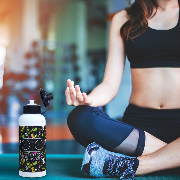 Music DJ Master Aluminum Water Bottle - White LIFESTYLE