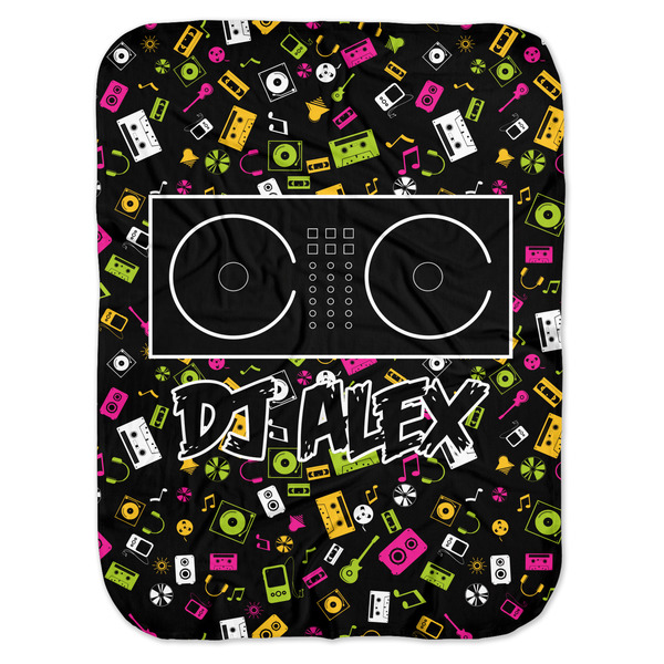 Custom DJ Music Master Baby Swaddling Blanket w/ Name or Text