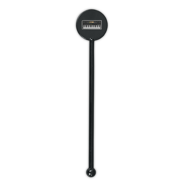 DJ Music Master Black Plastic 5.5" Stir Stick - Round - Single Stick