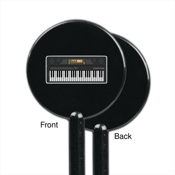 DJ Music Master Black Plastic 5.5" Stir Stick - Single Sided - Round - Front & Back