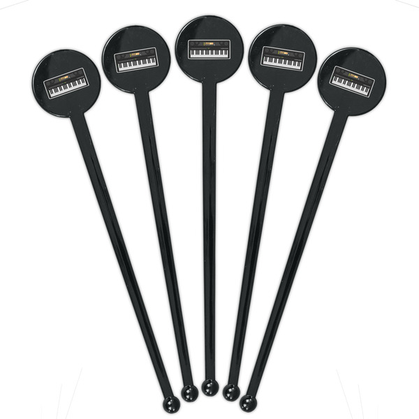 DJ Music Master Black Plastic 7" Stir Stick - Round - Fan View