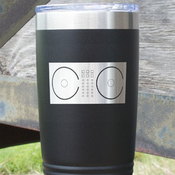 DJ Music Master 20 oz Stainless Steel Tumbler - Black - Double Sided (Personalized)
