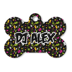 DJ Music Master Bone Shaped Dog ID Tag (Personalized)