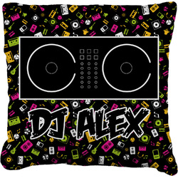 Music DJ Master Faux-Linen Throw Pillow 26" w/ Name or Text