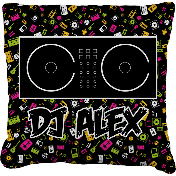 Custom Music DJ Master Faux-Linen Throw Pillow 26" w/ Name or Text