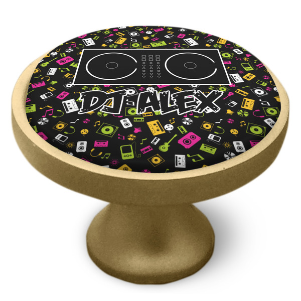 DJ Music Master Cabinet Knob - Gold - Side