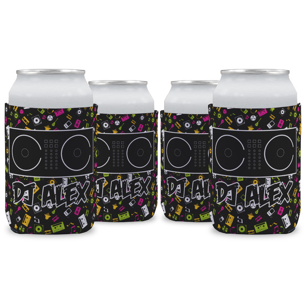 Custom DJ Music Master Can Cooler (12 oz) - Set of 4 w/ Name or Text