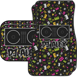 Music DJ Master Car Floor Mats Set - 2 Front & 2 Back w/ Name or Text