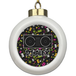 Music DJ Master Ceramic Ball Ornament (Personalized)