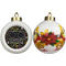 Music DJ Master Ceramic Christmas Ornament - Poinsettias (APPROVAL)