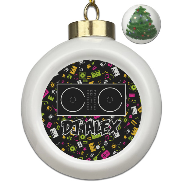 Custom Music DJ Master Ceramic Ball Ornament - Christmas Tree (Personalized)