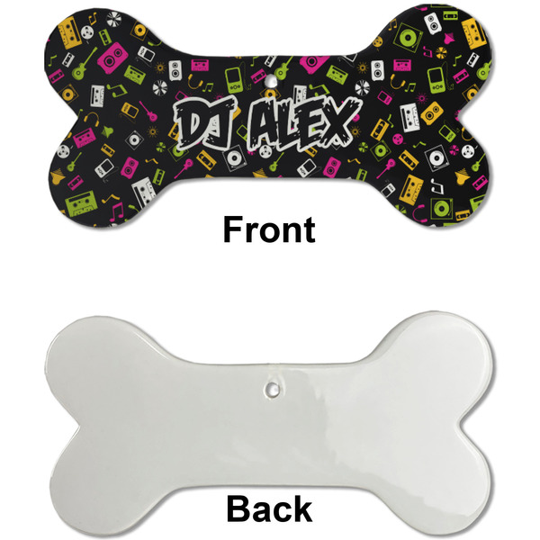 Music DJ Master Ceramic Flat Ornament - Bone Front & Back Single Print (APPROVAL)