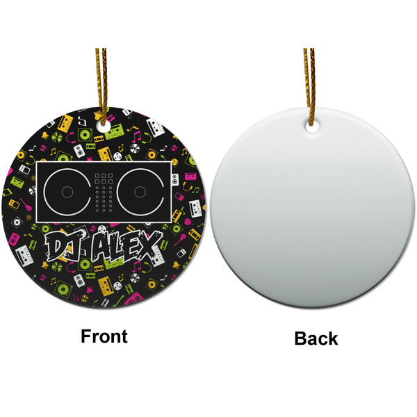 Music DJ Master Ceramic Flat Ornament - Circle Front & Back (APPROVAL)